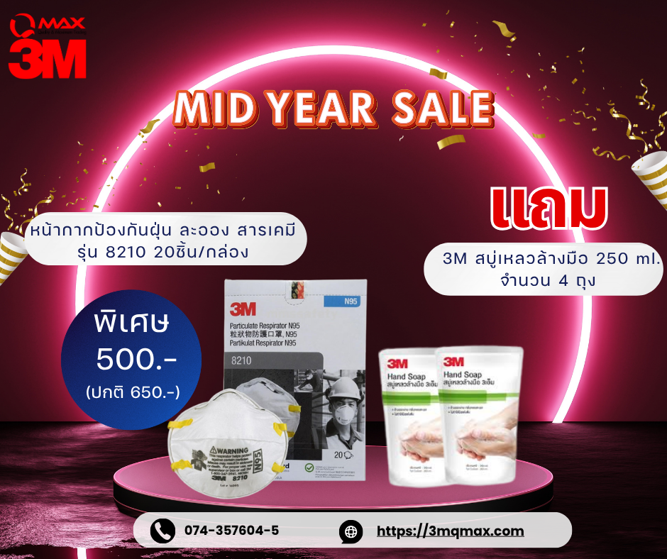 หน้ากากอนามัย รุ่น 8210 จาก 3M  
